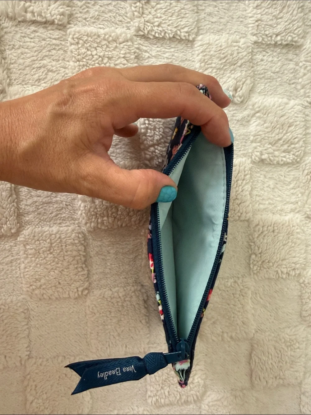 Vera Bradley Navy Floral Card Holder with ID Window